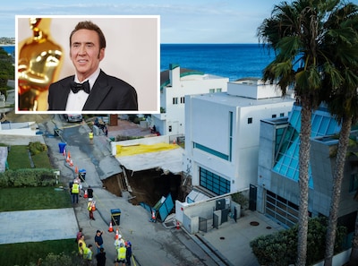 Oprit van villa Nicolas Cage ingestort door zinkgat in Malibu