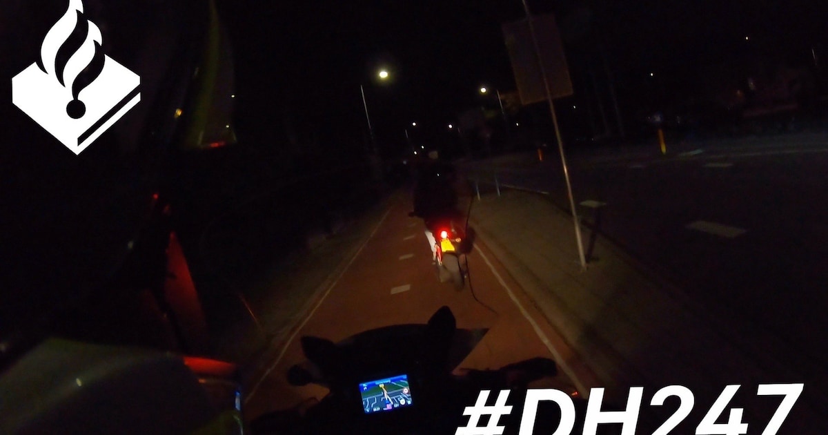 Flink opgevoerde scooter schiet voorbij aan politie op fietspad, rollenbanktest komt bestuurder duur
