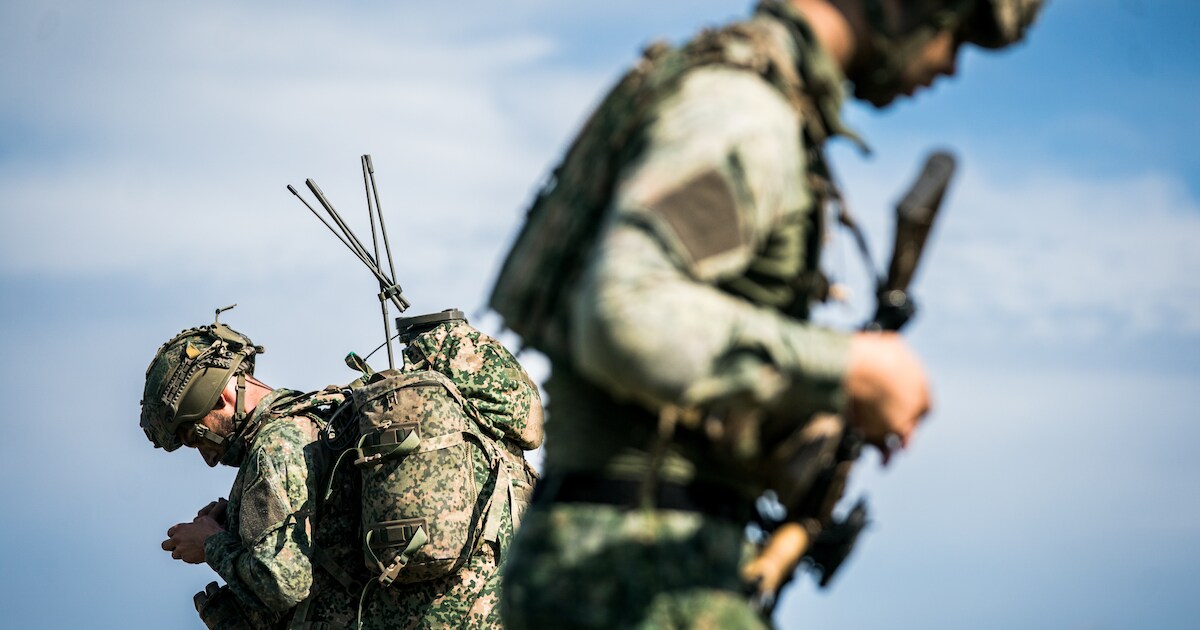 Militaire oefening door Stein in oktober