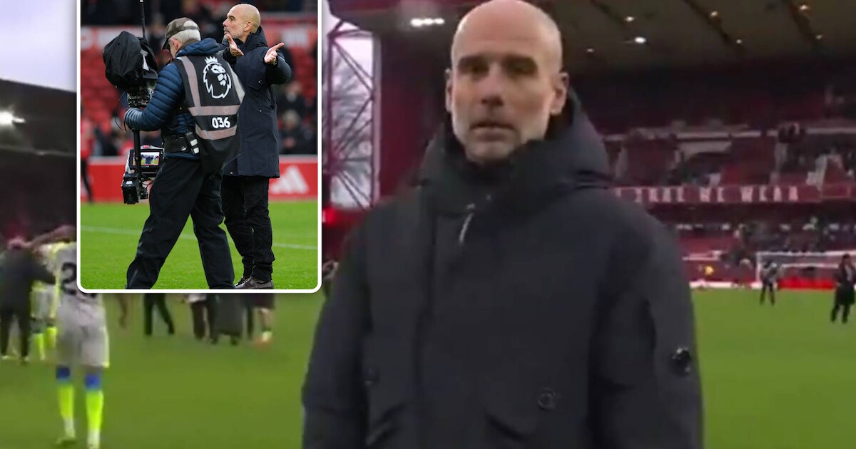De blik zegt alles: City-coach Pep Guardiola ergert zich voor de ...
