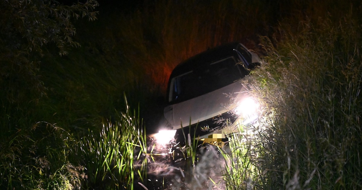 Auto belandt in de sloot in Leerdam