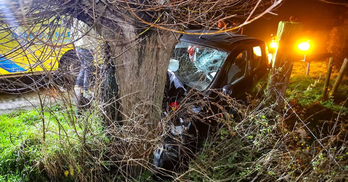 Vrouw (23) uit Emst raakt gewond bij harde botsing met boom in buitengebied Terwolde