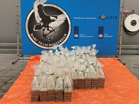 Een onderschepte lading cocaïne.