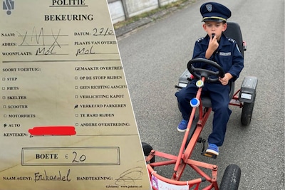 Jongetje (6) deelt ‘boetes’ uit in Belgisch dorp en krijgt bezoekje van de échte politie