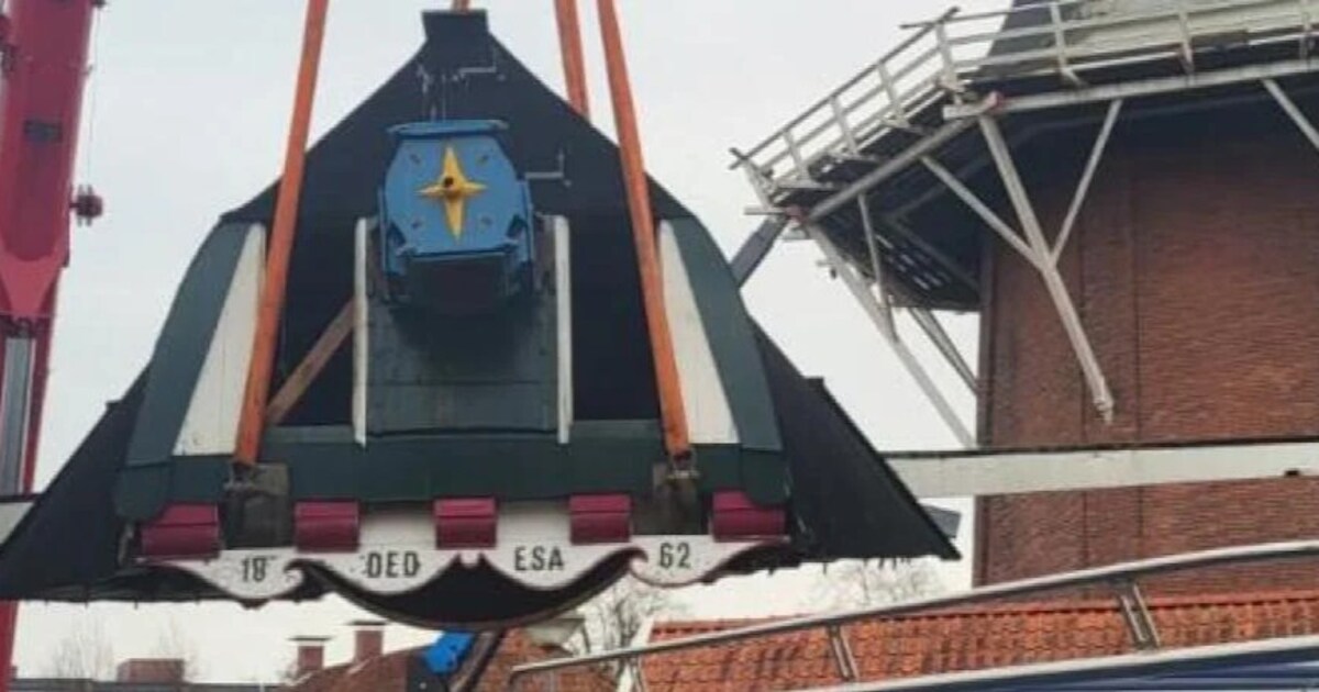 Kap van molen Dijkstra in Winschoten verwijderd voor restauratie