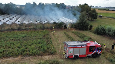 Planten vatten vlam in verlaten kassen in Huissen, brandweer weet erger te voorkomen: ‘Gelukkig’