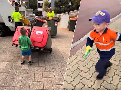 Australië heeft er een kleine vuilnisman bij: Thomas (6) helpt elke week bij de afvalronde