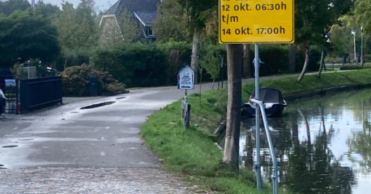 Engherzandweg in Linschoten drie dagen afgesloten door asfaltwerkzaamheden