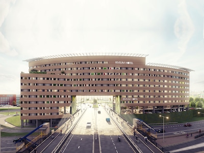 Een nachtje slapen boven de weg? Binnenkort is dat mogelijk op de Rivium Boulevard