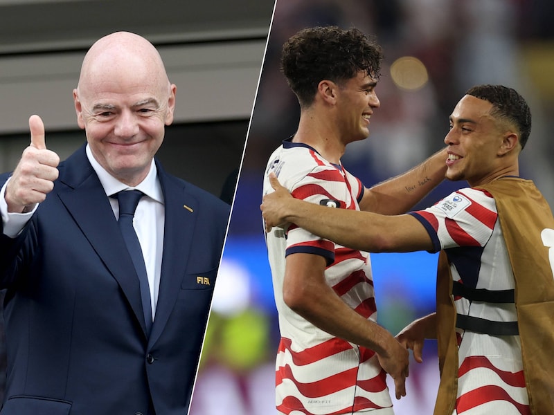 Gianni Infantino, Giovanni Reyna en Sergino Dest.