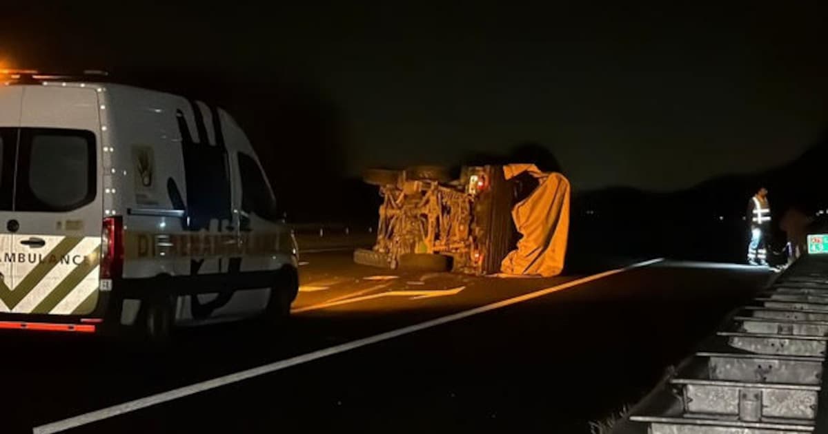 Voertuig kantelt op de A79 bij Meerssen: twee gewonden maar hond ongedeerd
