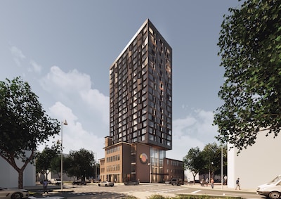 Kritiek op ontwerp van 75 meterhoge woontoren in Apeldoorn: 'Niet geheel in balans'