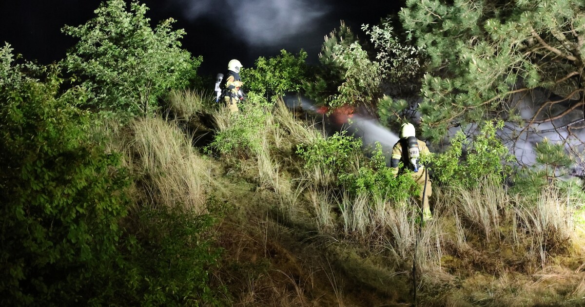 Brandweer blust grote natuurbrand bij Willem de Vlaminghweg op Vlieland