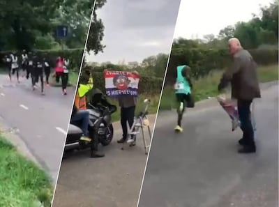Marathon van Eindhoven verstoord door pro-Zwarte Piet-demonstrant: omstander grijpt in, beelden gaan