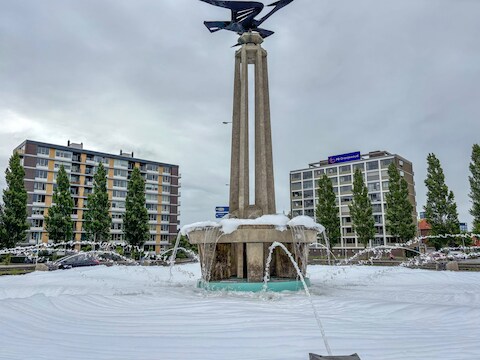 De 'Vogel'-fontein in Leeuwarden.