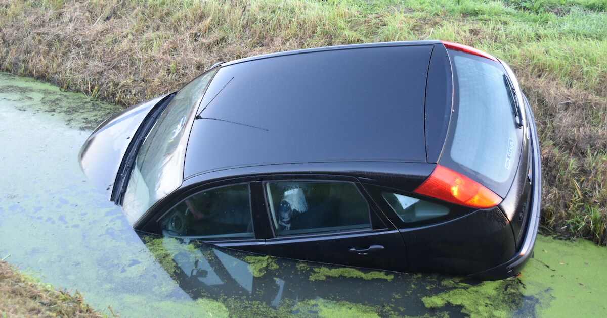 Bestuurder verliest de macht over het stuur en belandt in sloot in Zaltbommel