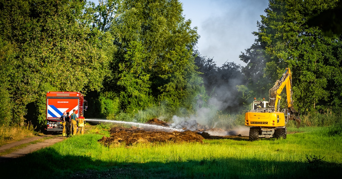 Hooistapel in brand aan de Vendam in Wijchen