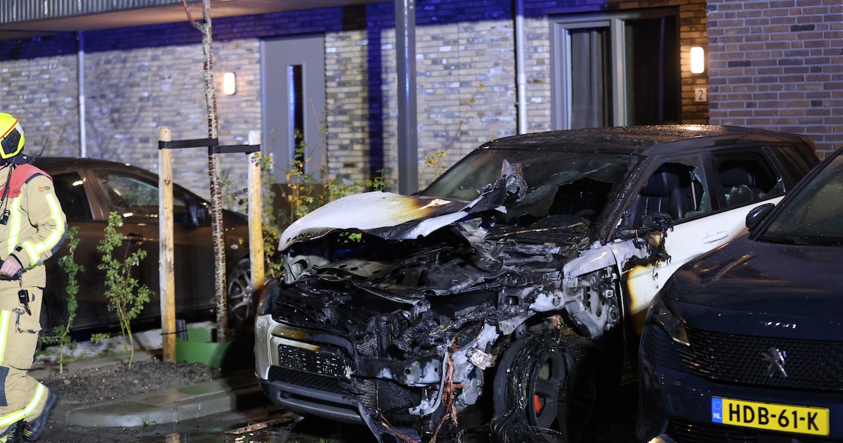 Auto volledig uitgebrand in Pijnacker