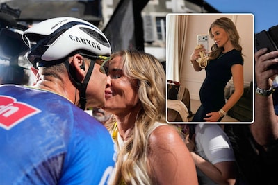 Zwangere vriendin Roxanne verklaart liefde aan Mathieu van der Poel na de Tour: ‘Elk deel van jou fascineert mij’