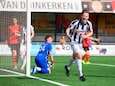 Tim Pieters, hier juichend na een doelpunt tegen Sparta Nijkerk, verlaat Hercules na dit seizoen.