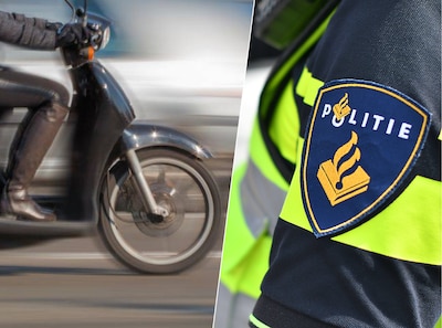Scooterrijder komt vol gas bijna tegen agent aan tijdens politieachtervolging