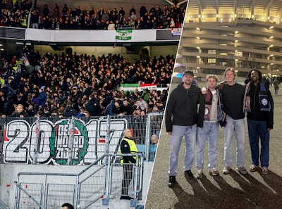 stuttgart-06-11-2025-mhp-arena-season-2025-2026-uefa-europa-league-league-phase-match-between-vfb-stuttgart-and-feyenoord-picture-shows-fans-from-feyenoord-koen-van-wingerden-met-zijn-vrienden-voor-het-san-siro-in-milaan