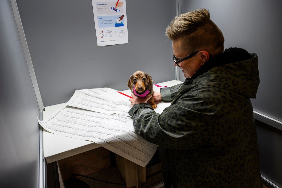 Stemmen in stembureau Open Hof in Hendrik-Ido-Ambacht. 