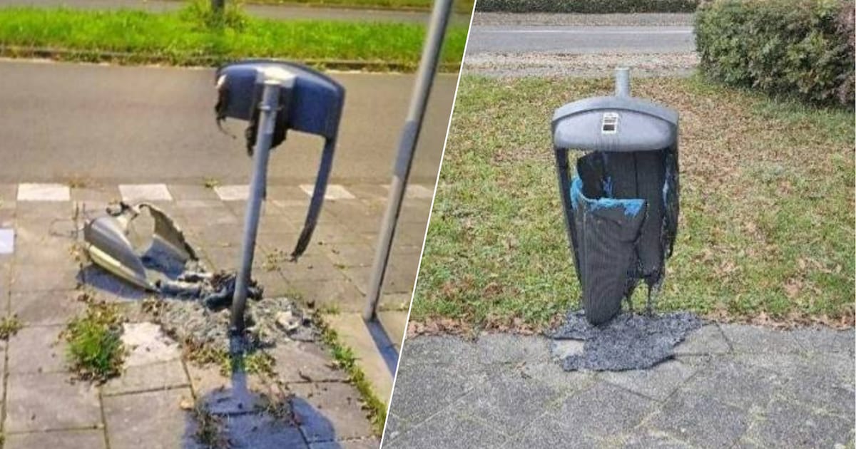 Zeker 20 prullenbakken in Maassluis vernield, uit angst voor herhaling worden ze nog niet vervangen