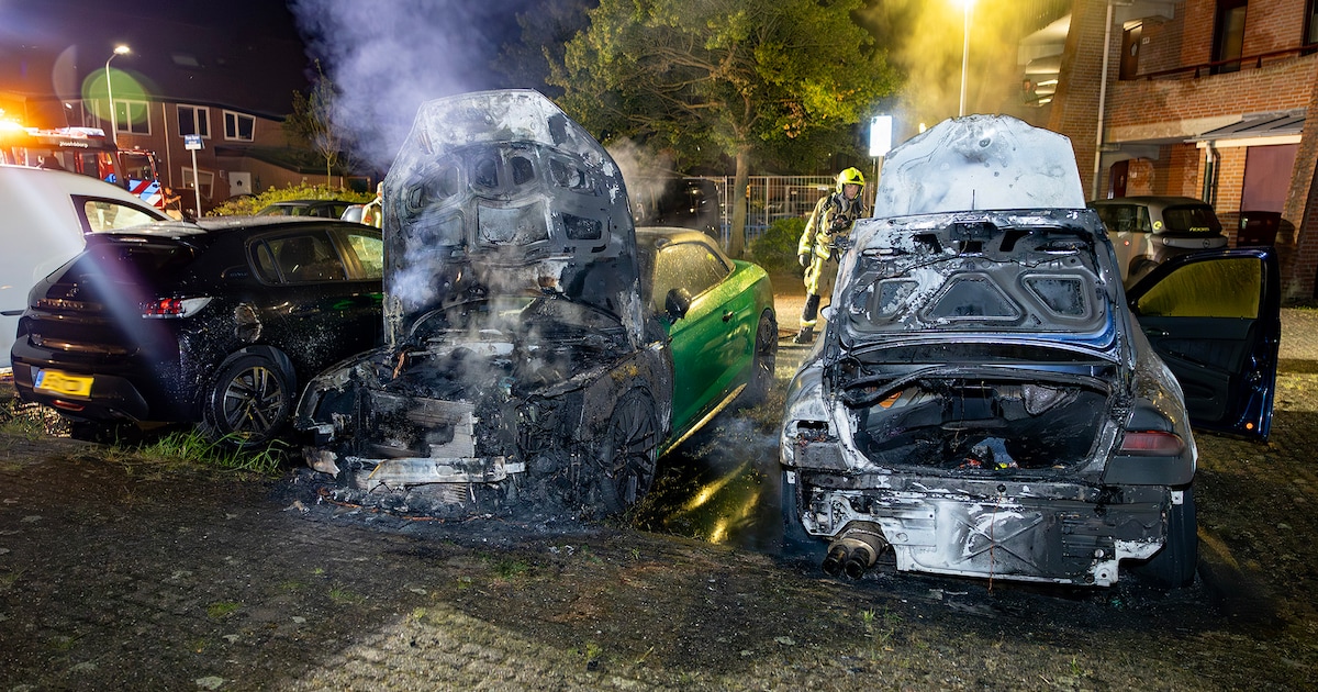Twee auto's volledig uitgebrand bij nachtelijke brand in Hoofddorp