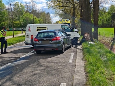 Bestelbus botst tegen boom in Zelhem: bestuurder gewond