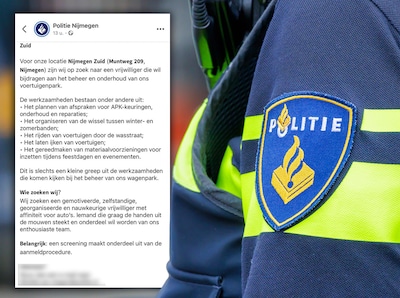 Vacature politie zorgt voor ophef: wasstraat, keuringen, onderhoud… allemaal voor een vrijwilliger