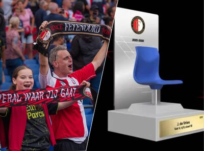 Feyenoordfans kunnen met hun aanwezigheid een miniatuurversie van hun stoeltje verdienen
