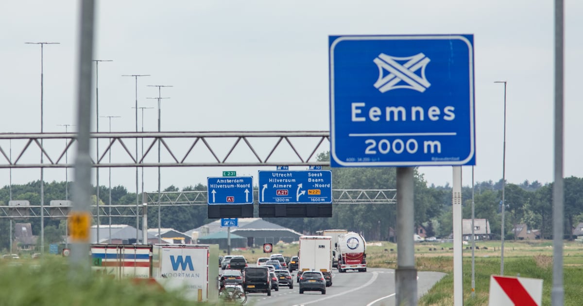 A1 tussen Eemnes en Muiderberg afgesloten in zomer, extra reistijd onvermijdelijk