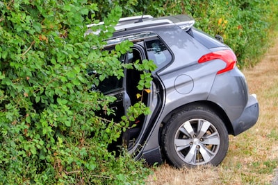 Auto belandt in bosjes langs Provincialeweg in Kerk-Avezaath