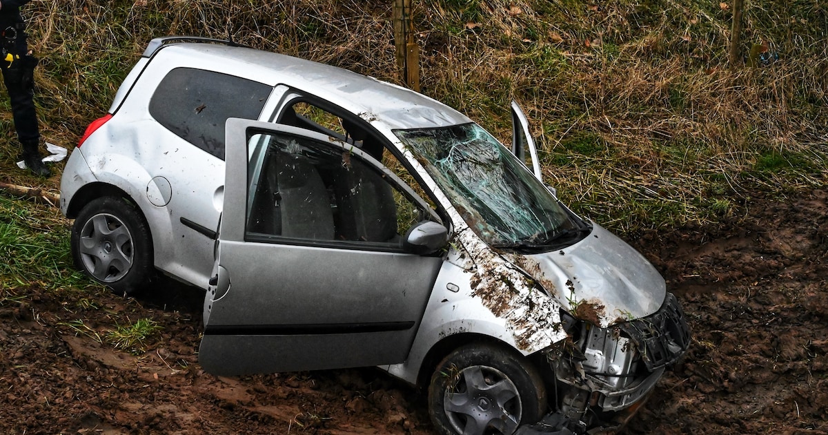 Auto belandt onderaan de Lekdijk in Vianen