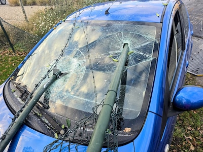 Voorruit gespiesd door hekwerk na ongeval in Ochten