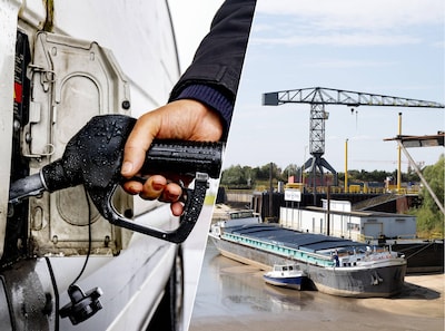 Door de lage waterstand in de rivieren betaal je straks meer voor een liter benzine