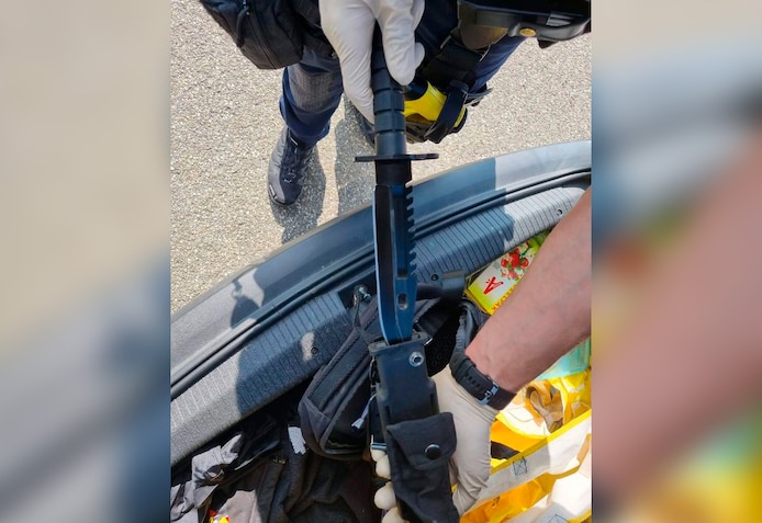 Een bajonet zoals die bij de Nieuwegeiner werd aangetroffen. 