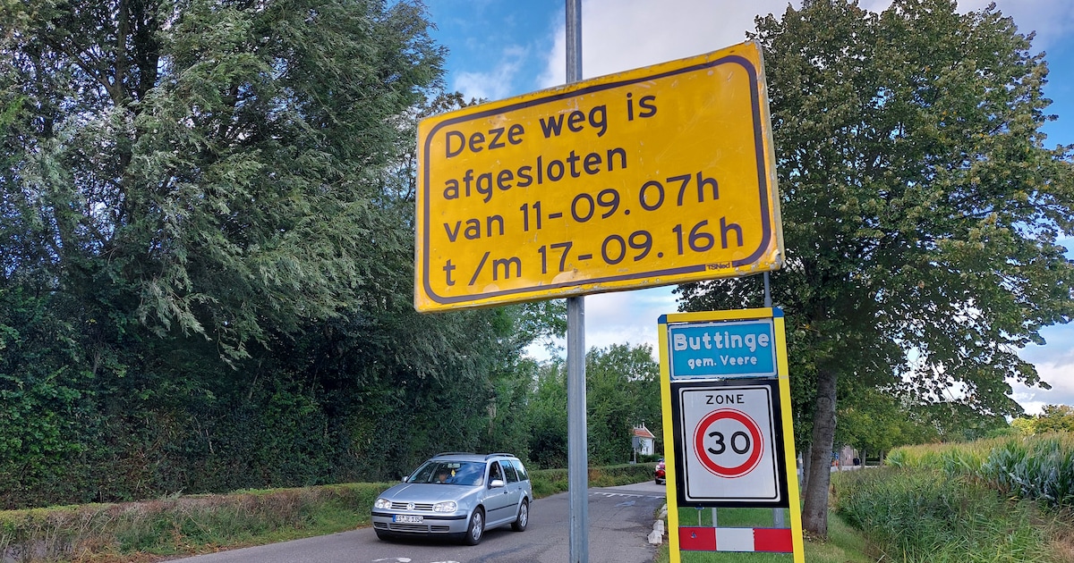 Middelburgseweg bij Buttinge week lang dicht voor autoverkeer