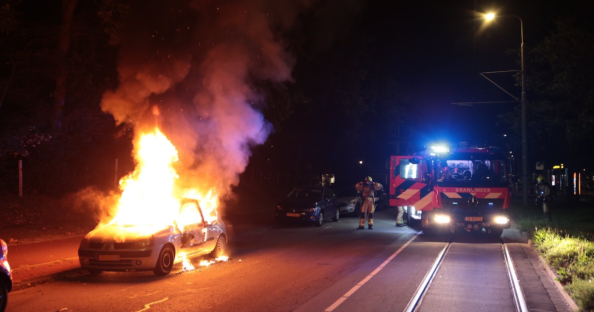 Geparkeerde auto in vlammen op in Loosduinen