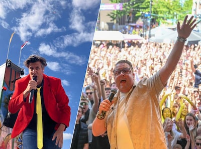 LIVE Vierdaagse 2026 | Groot feest bij Rutger van Barneveld op bomvol plein • Van links naar rechts 
