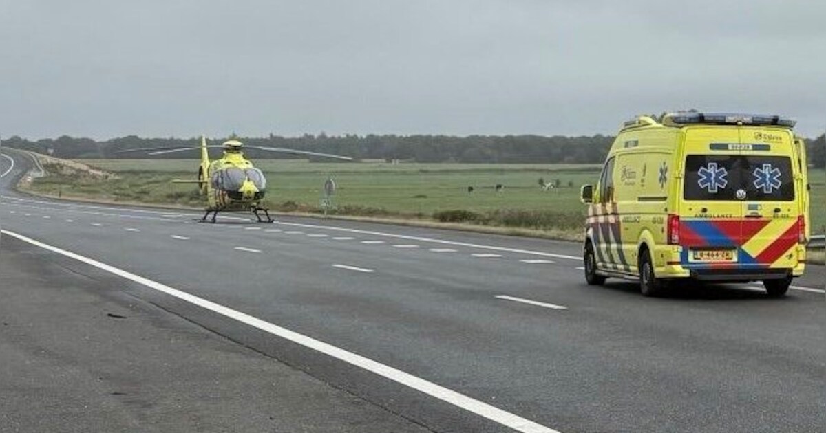 A6 dicht bij Joure na een ongeval, automobilist gewond