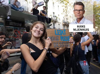 Rellen? Het is juist mooi dat die Franse scholieren de straat op gaan