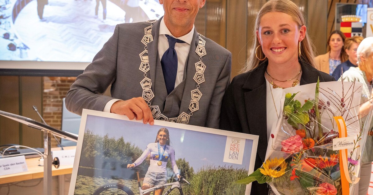 Burgemeester Fröhlich prijst talentvolle mountainbikester Isis Versluis
