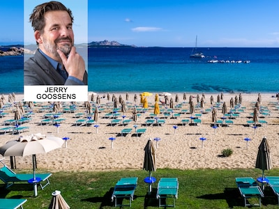 In Italië is niets wat het lijkt, zelfs een leeg strand niet, aldus Jerry