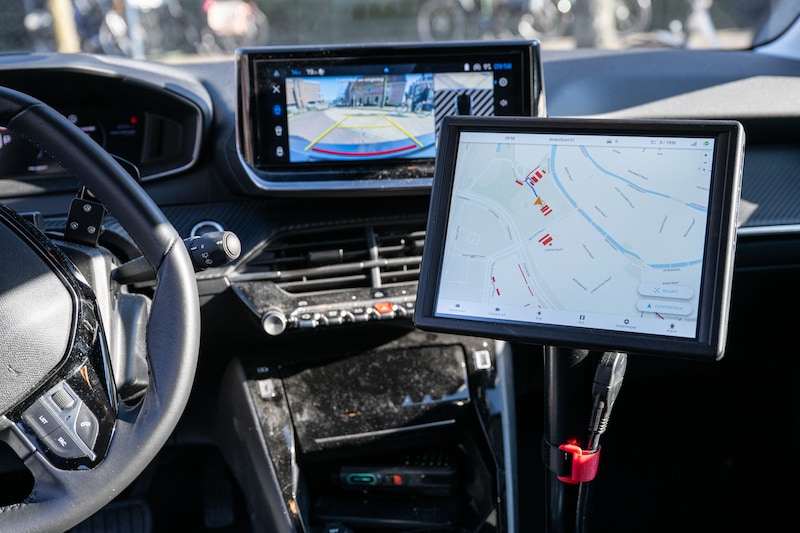 Binnenkant van een scanauto.