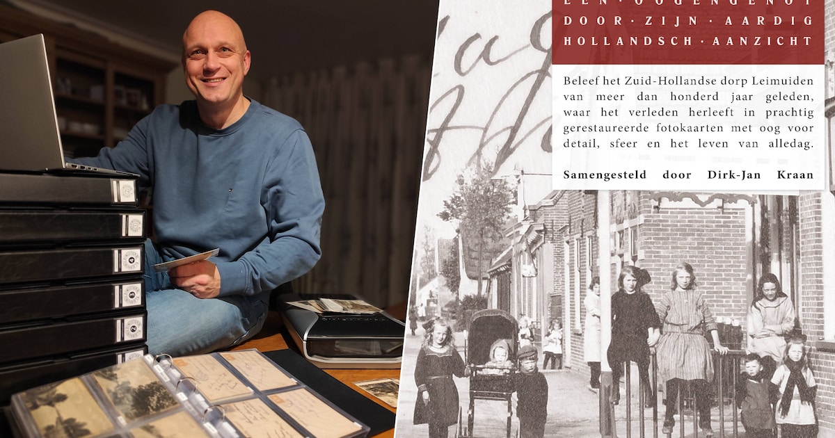 Dirk-Jan (48) bundelt collectie historische fotokaarten Leimuiden: ‘Zelfs kopers uit Canada en Noorw