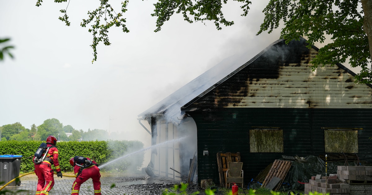 Flinke brand in schuur in Harkstede