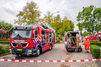 Flink gaslek in Beneden-Leeuwen, straat afgesloten