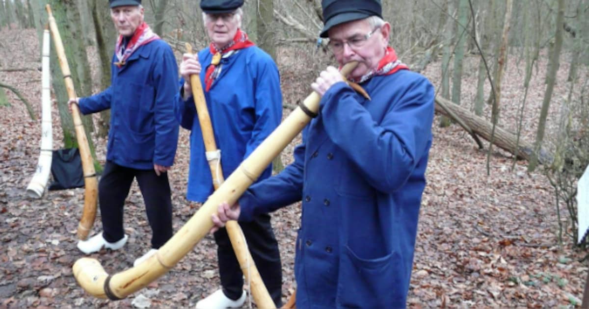 Midwinterwandeling in Staelduinse Bos met hoornblazers